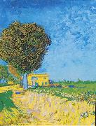 Avenue at Arles with houses, Vincent Van Gogh